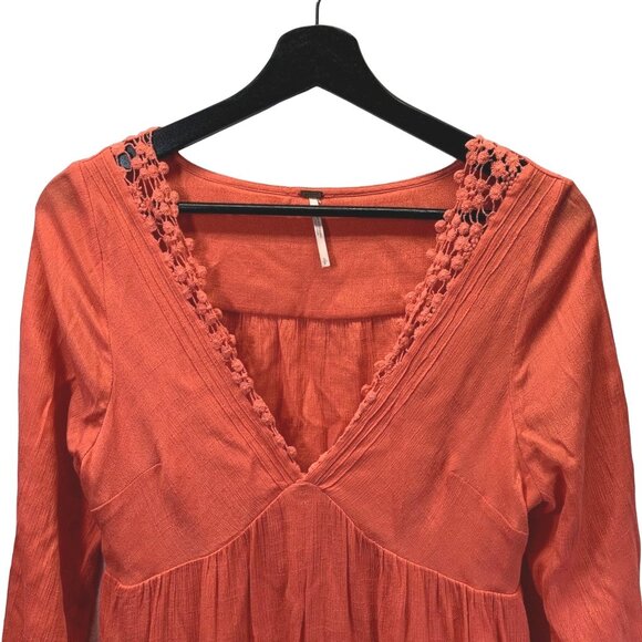 Free People Gentle Dreamer Dress Womens S Burnt Orange Open Back Lined Boho - Picture 12 of 16